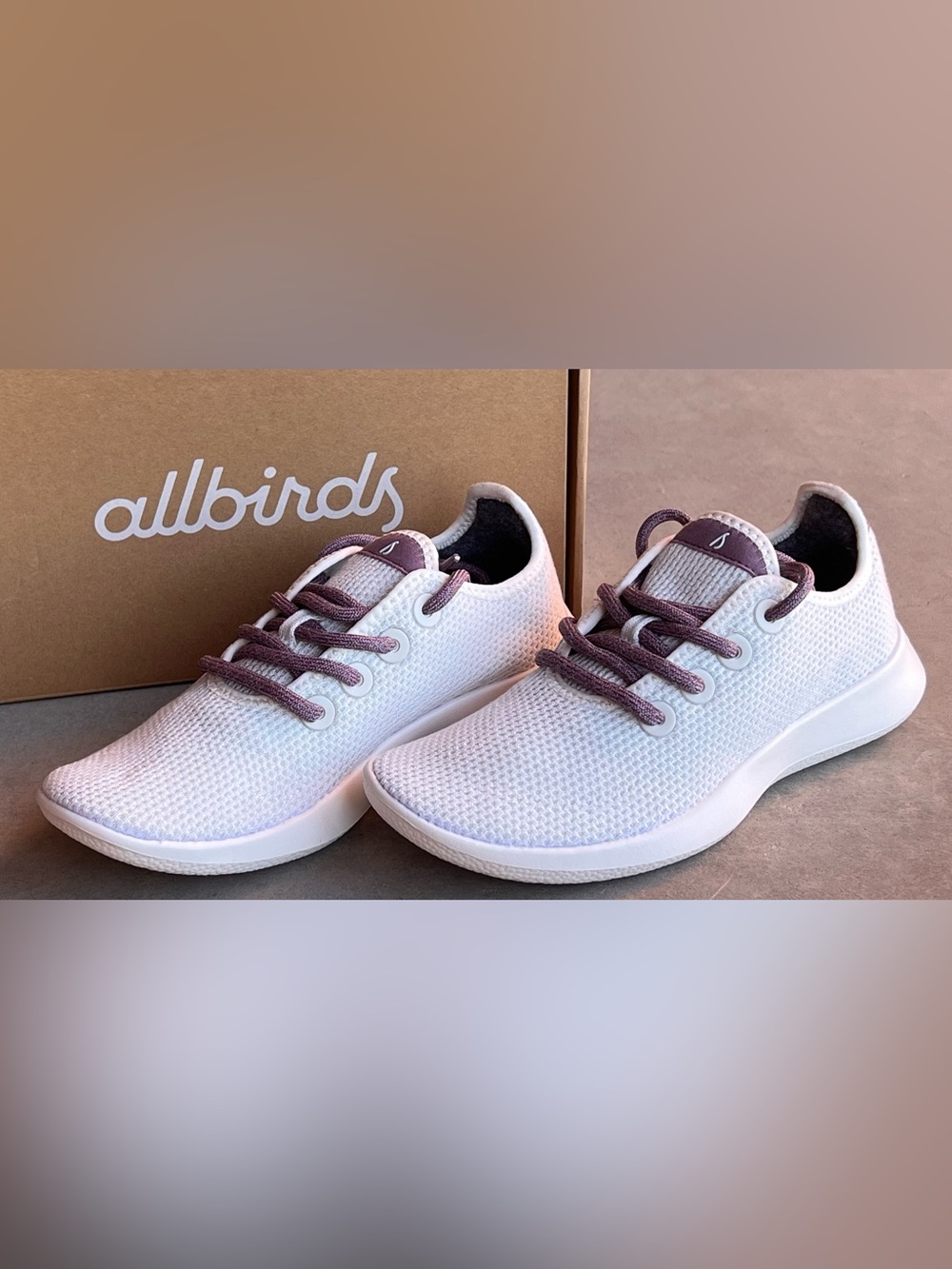New Allbirds Tree Runner Women 8 Blizzard Hanami Plum White Running Walking Shoe
